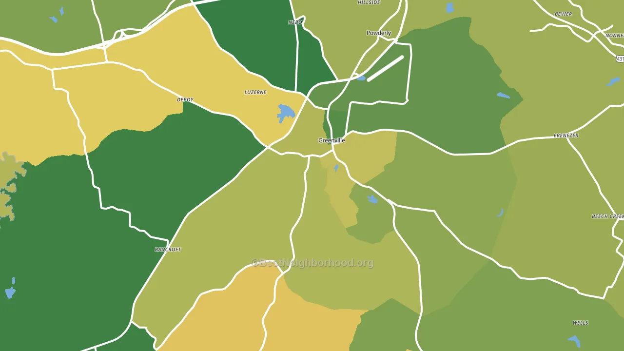 42345, KY block-group voter-turnout map