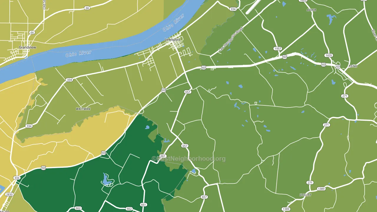 42351, KY block-group voter-turnout map