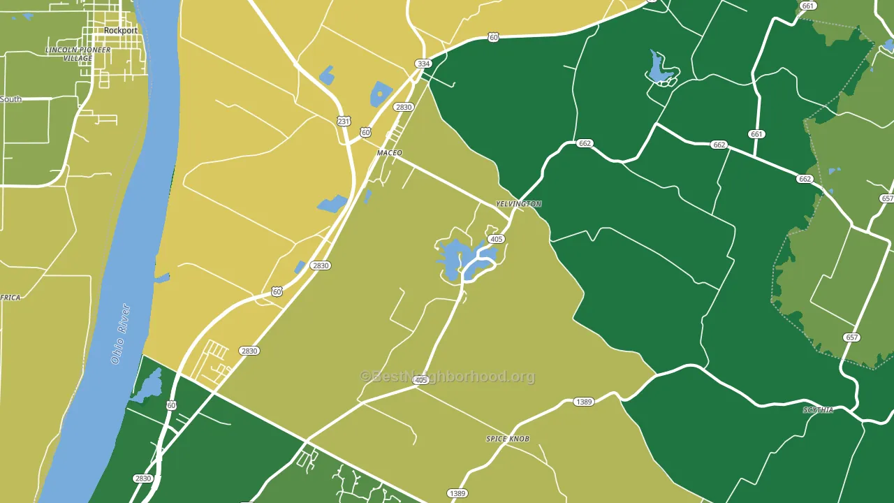 42355, KY block-group voter-turnout map