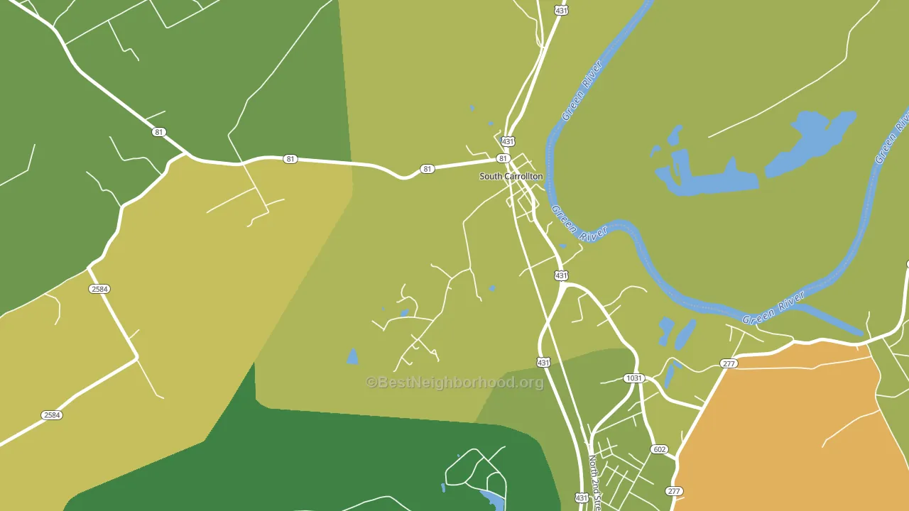 42374, KY block-group voter-turnout map