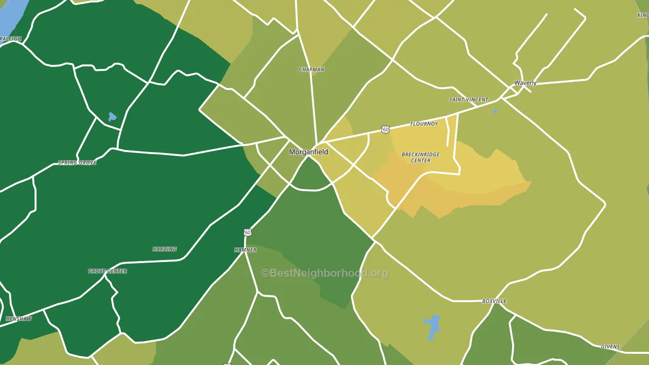 42437, KY block-group voter-turnout map