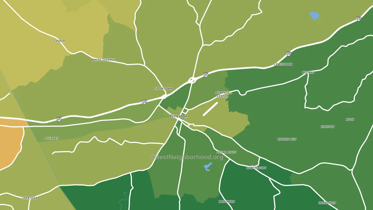 42445, KY block-group voter-turnout map