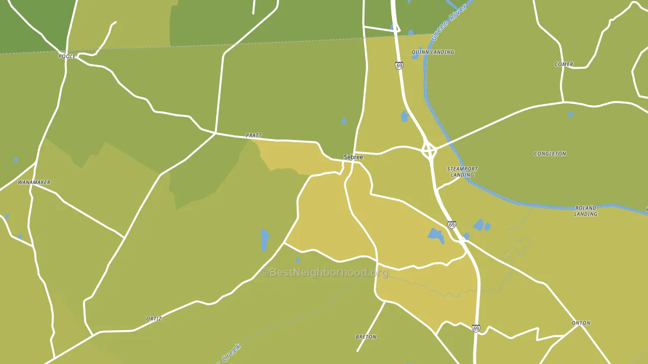 42455, KY block-group voter-turnout map