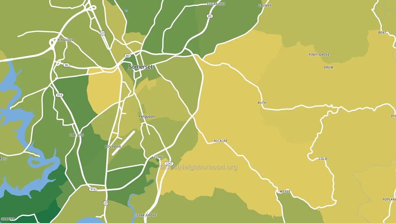 42501, KY block-group voter-turnout map