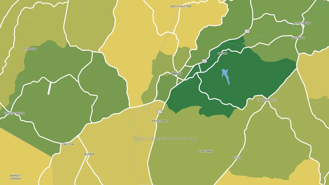 42539, KY block-group voter-turnout map
