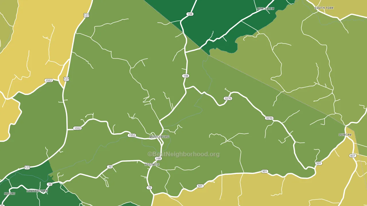 42541, KY block-group voter-turnout map