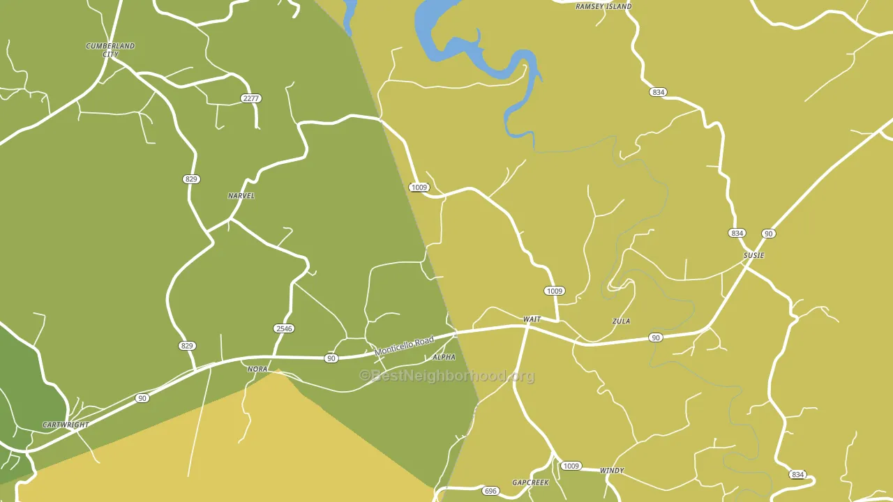 42603, KY block-group voter-turnout map