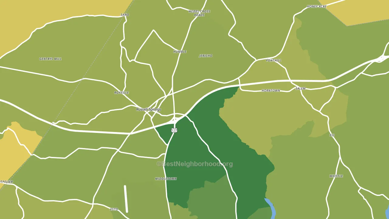 42642, KY block-group voter-turnout map