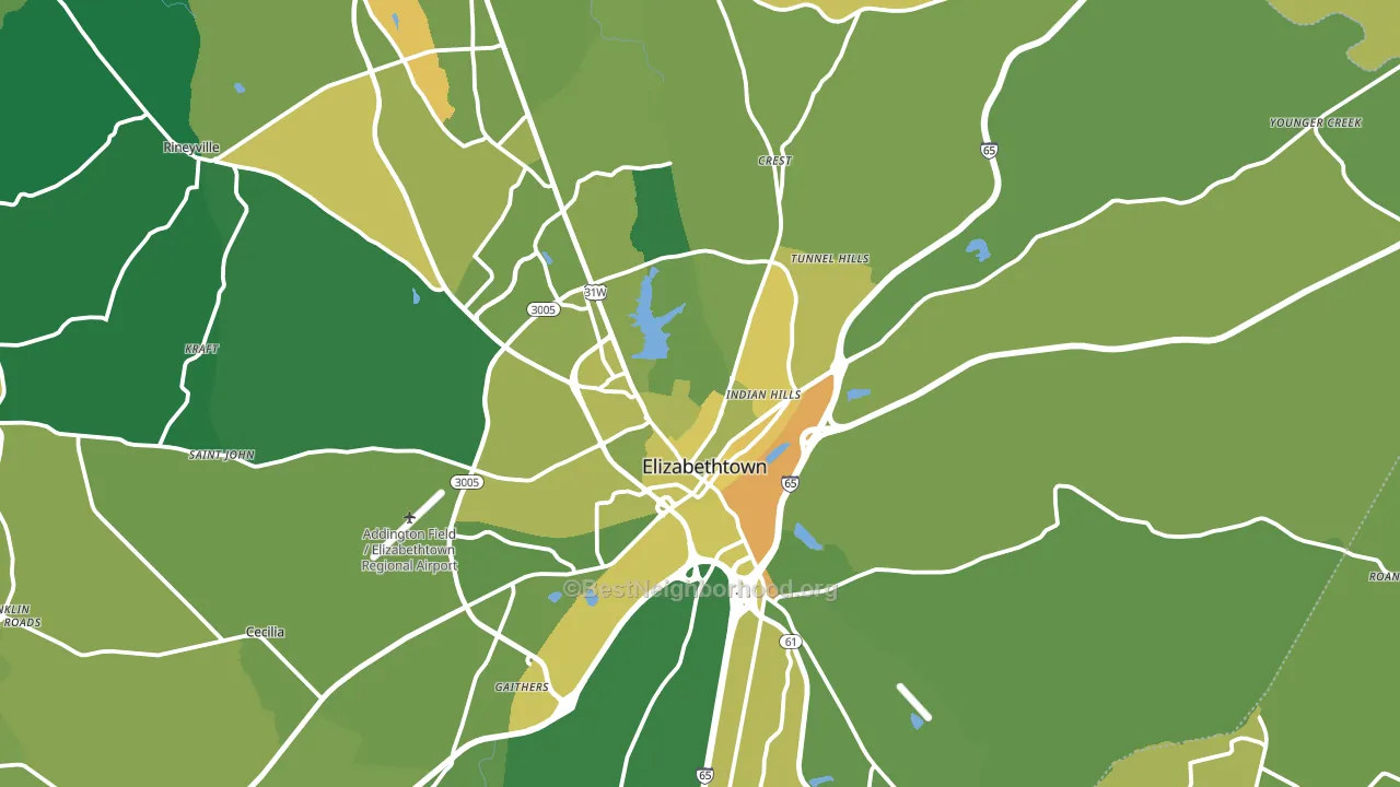 42701, KY block-group voter-turnout map