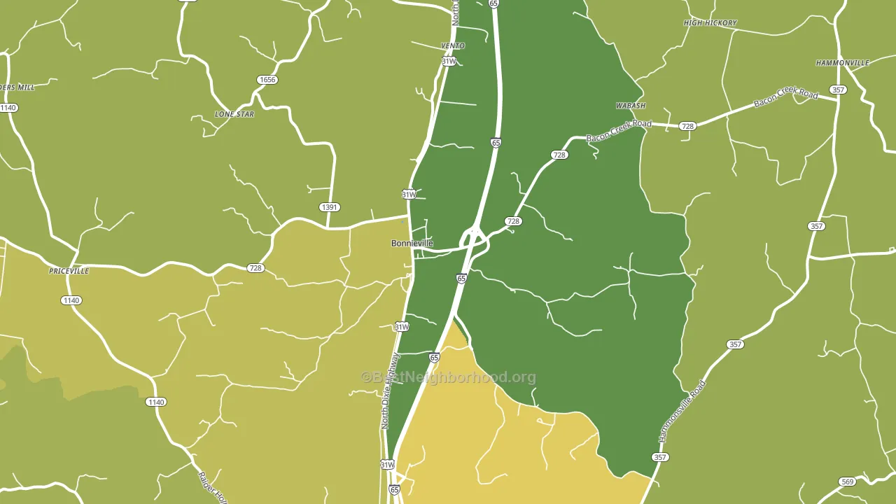 42713, KY block-group voter-turnout map