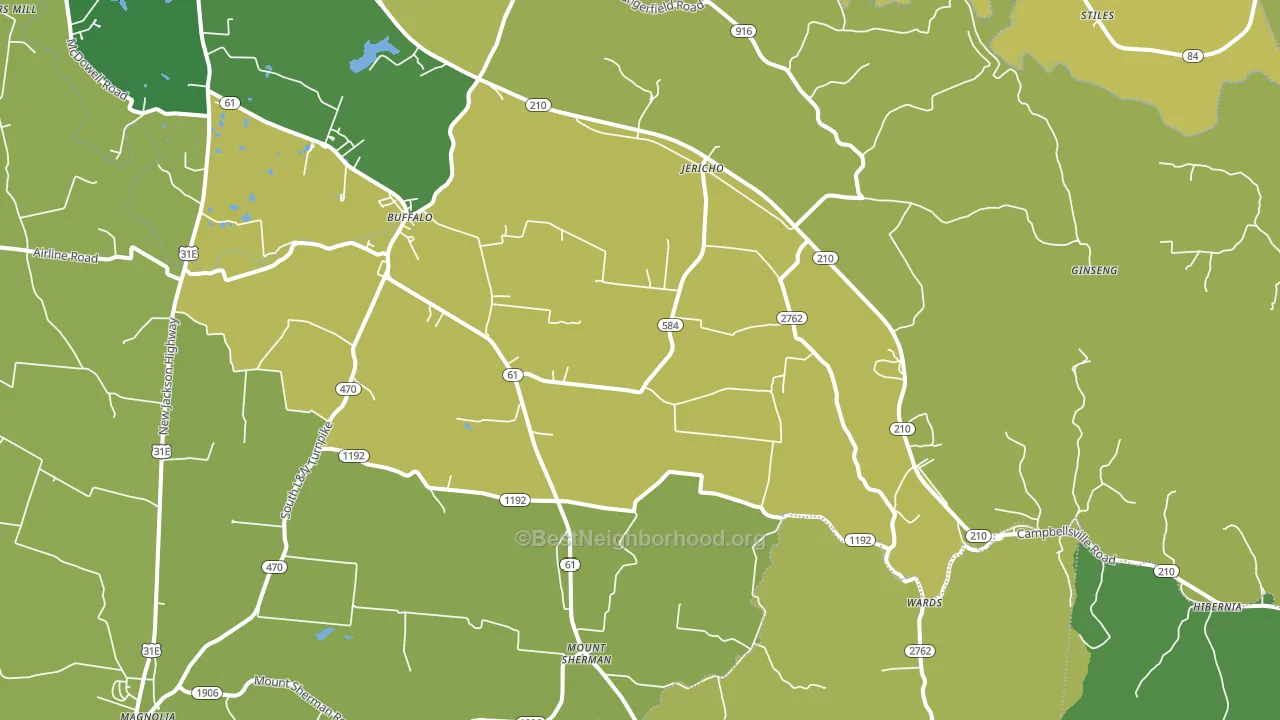 42716, KY block-group voter-turnout map