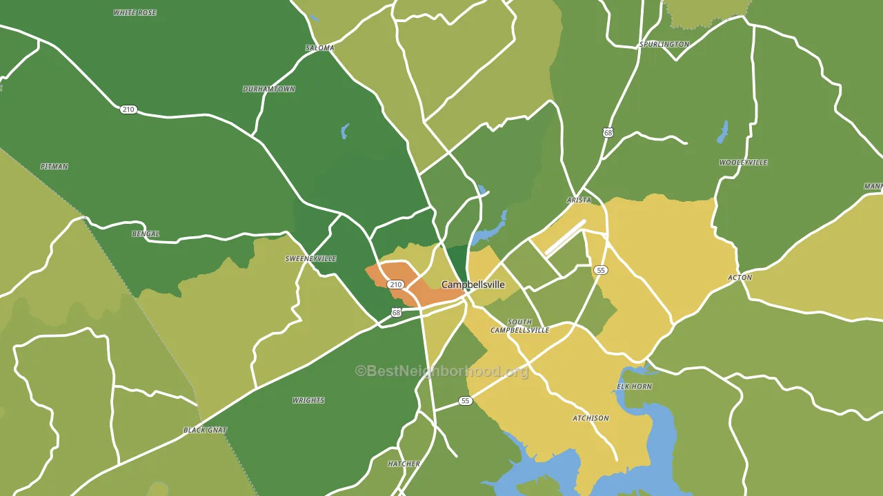 42718, KY block-group voter-turnout map