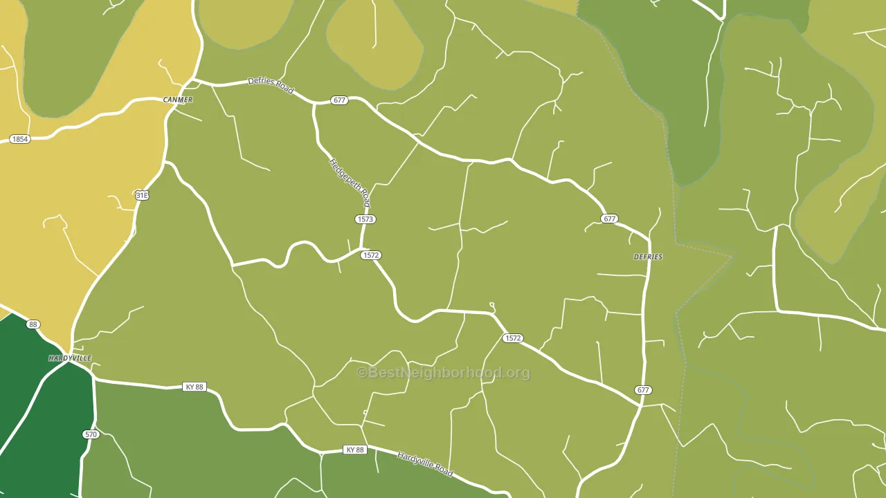 42722, KY block-group voter-turnout map