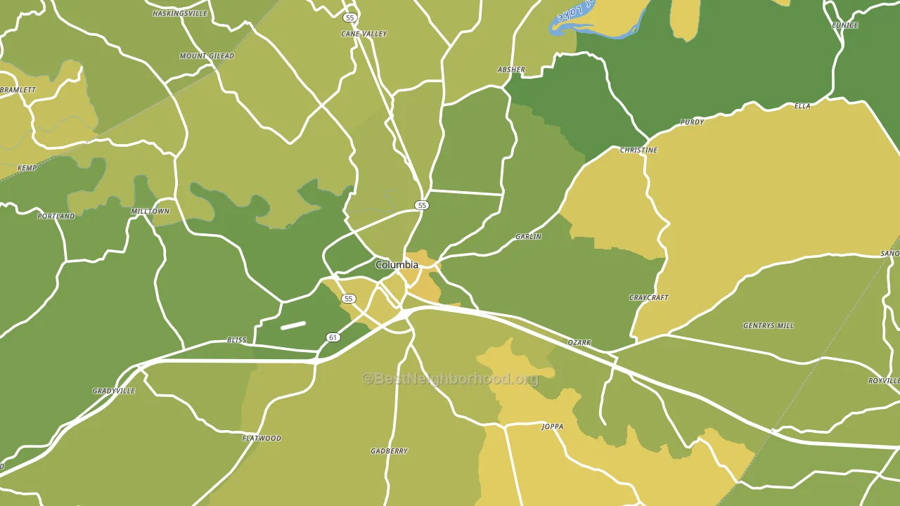 42728, KY block-group voter-turnout map