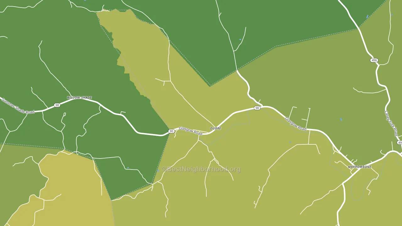 42731, KY block-group voter-turnout map