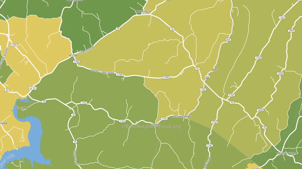 42733, KY block-group voter-turnout map