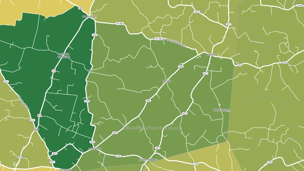 42746, KY block-group voter-turnout map