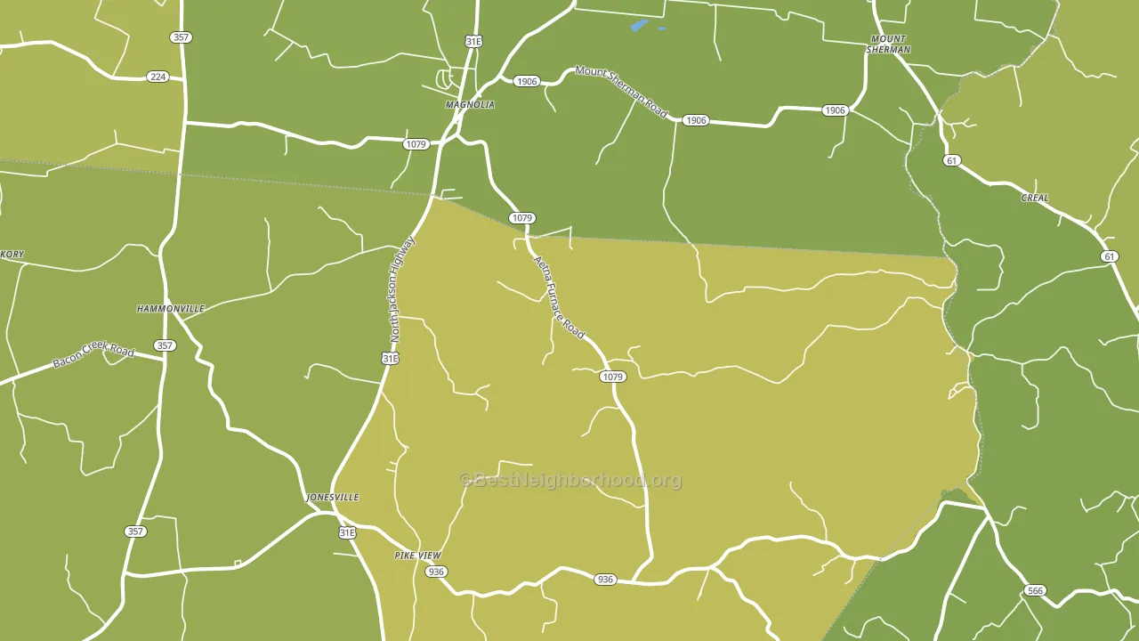 42757, KY block-group voter-turnout map