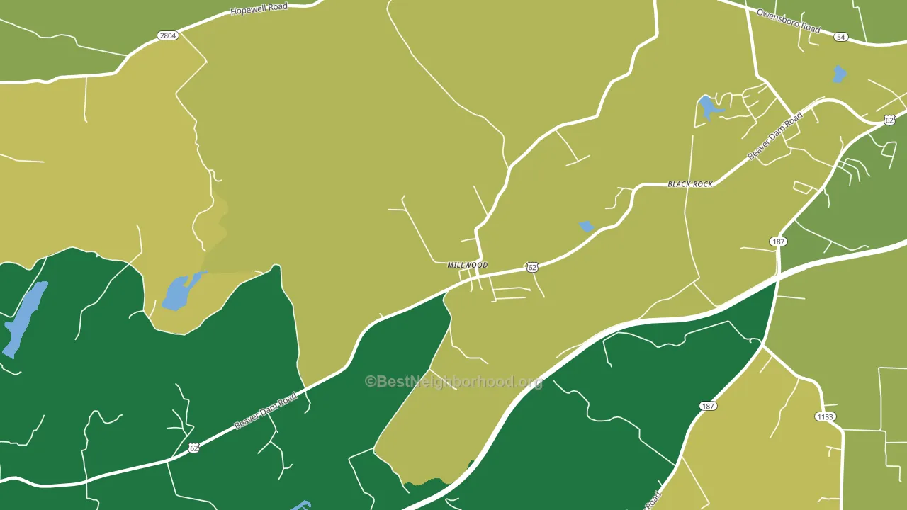 42762, KY block-group voter-turnout map