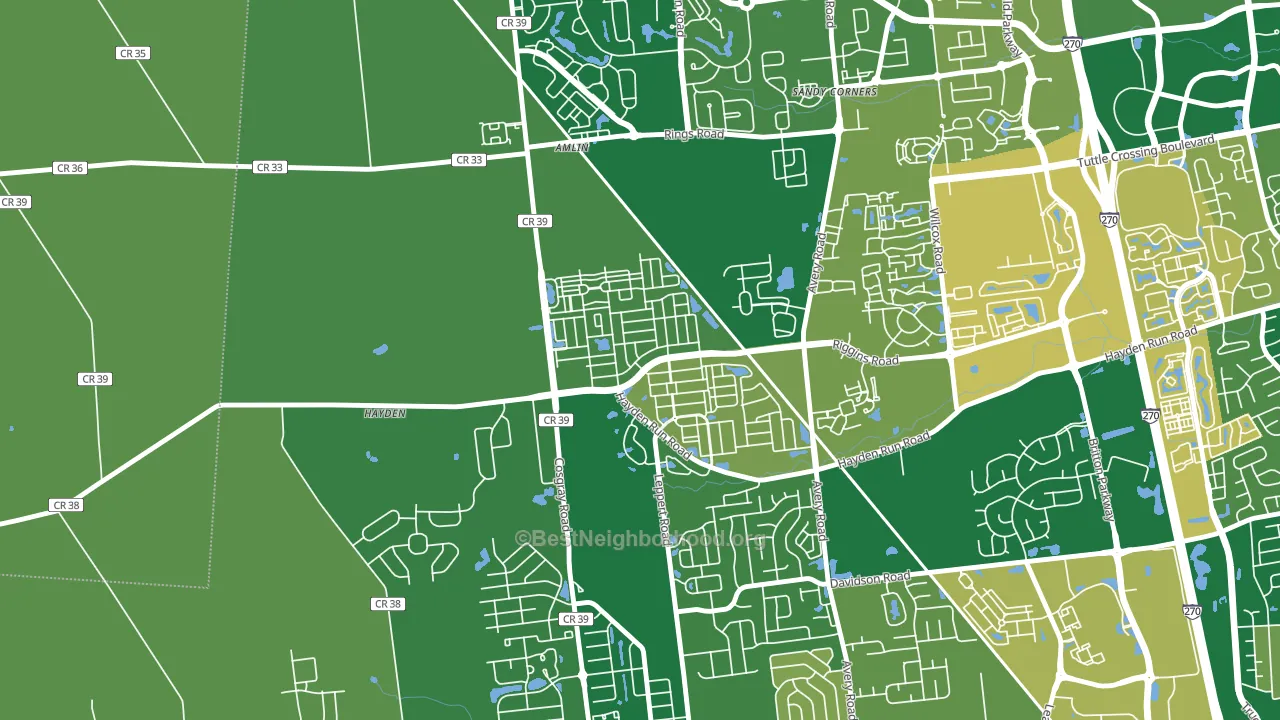 43002, OH block-group voter-turnout map