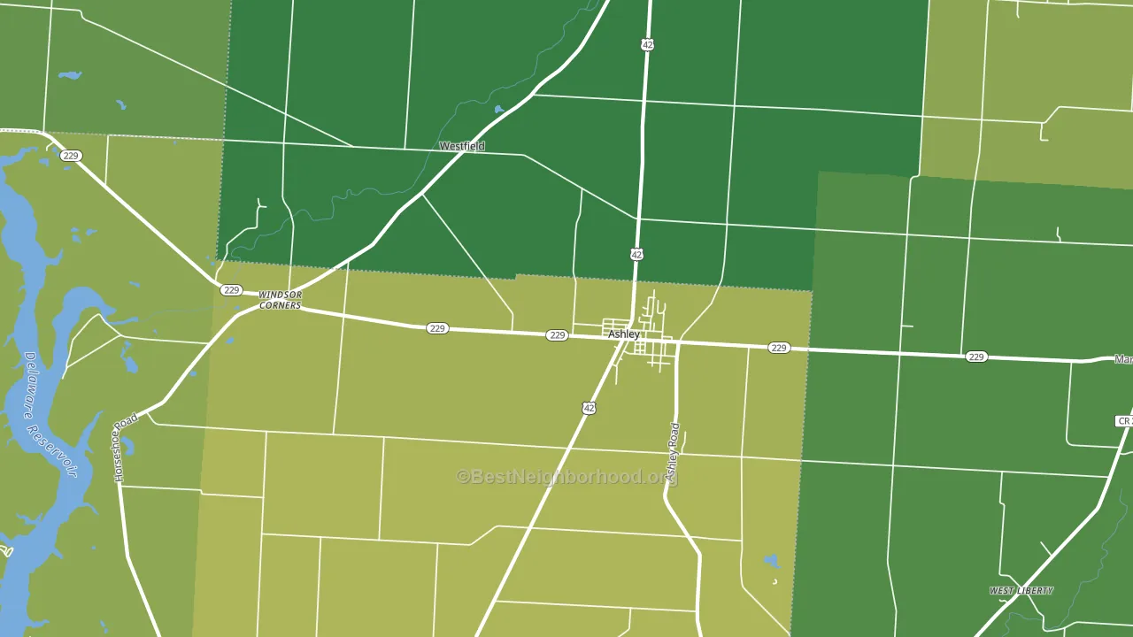 43003, OH block-group voter-turnout map
