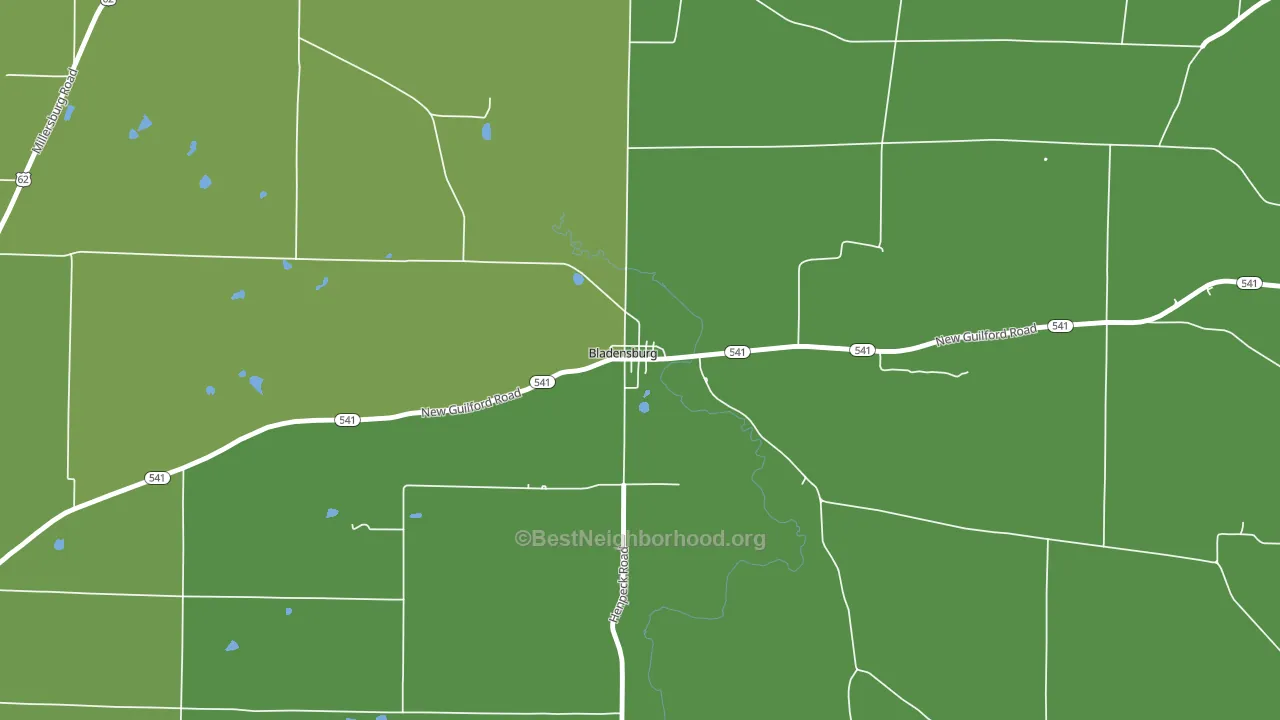43005, OH block-group voter-turnout map
