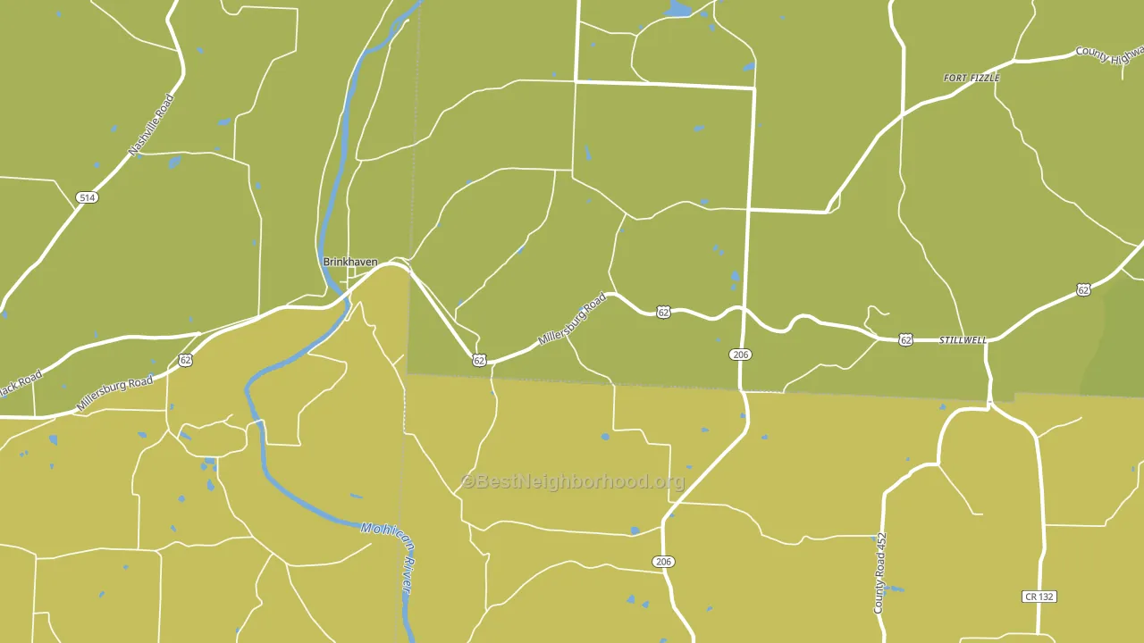43006, OH block-group voter-turnout map