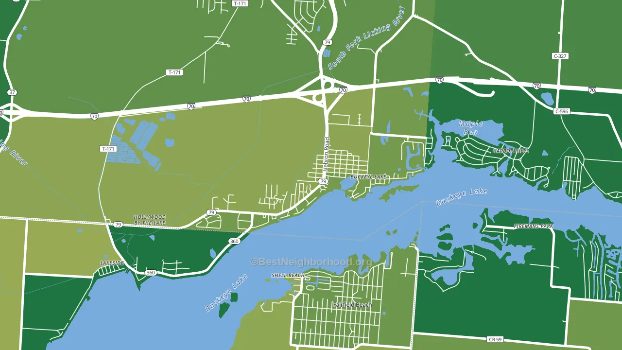 43008, OH block-group voter-turnout map