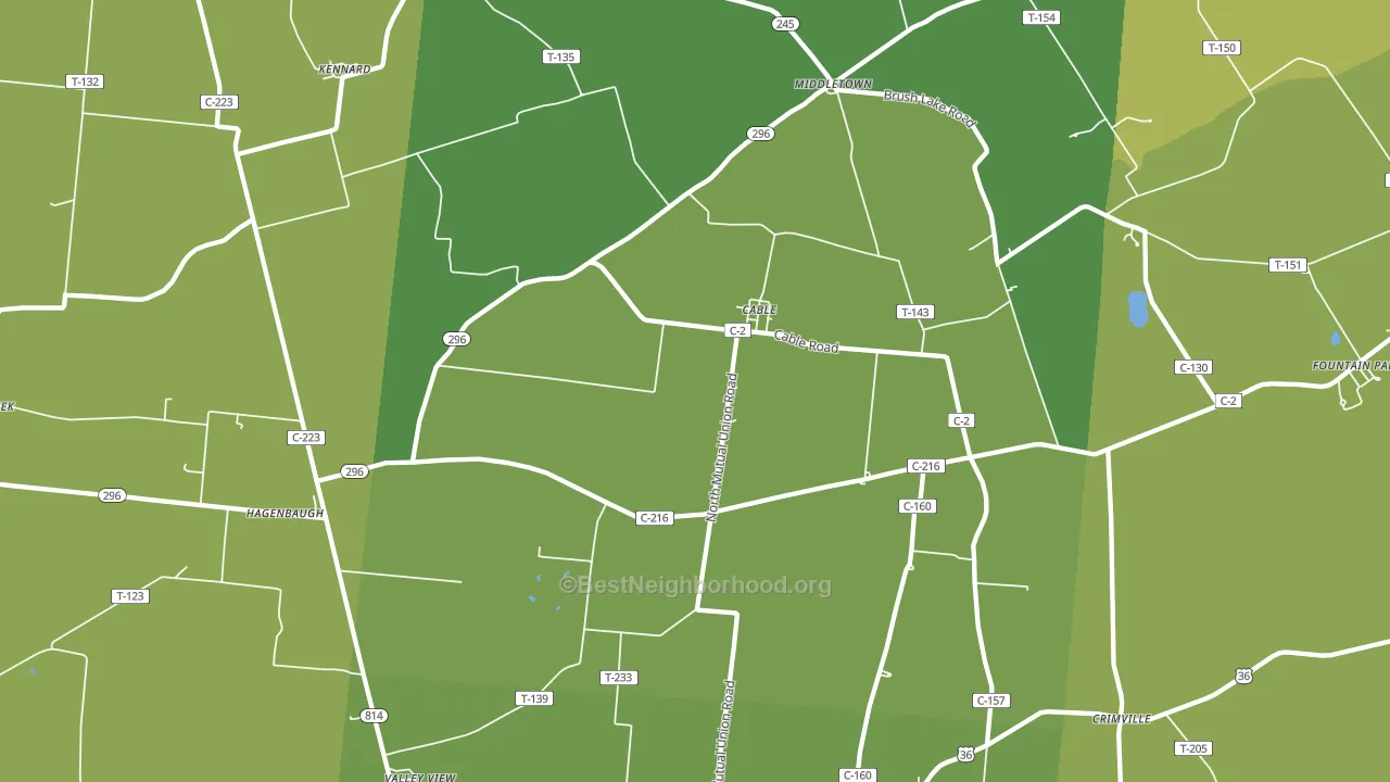 43009, OH block-group voter-turnout map