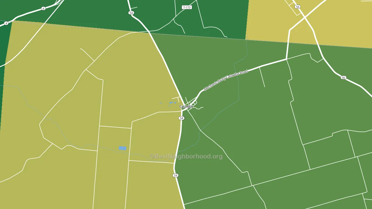 43010, OH block-group voter-turnout map