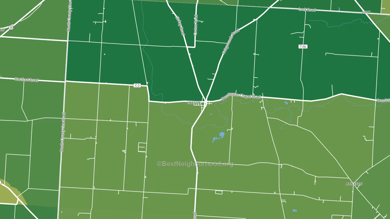 43013, OH block-group voter-turnout map
