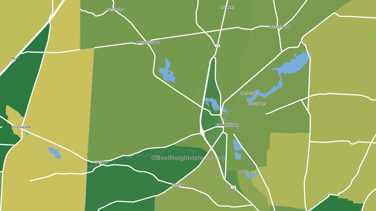 43019, OH block-group voter-turnout map