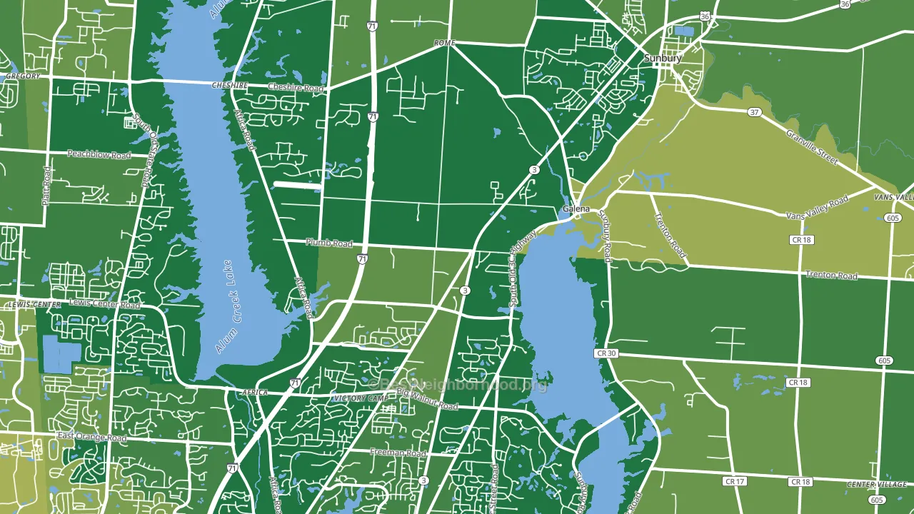 43021, OH block-group voter-turnout map