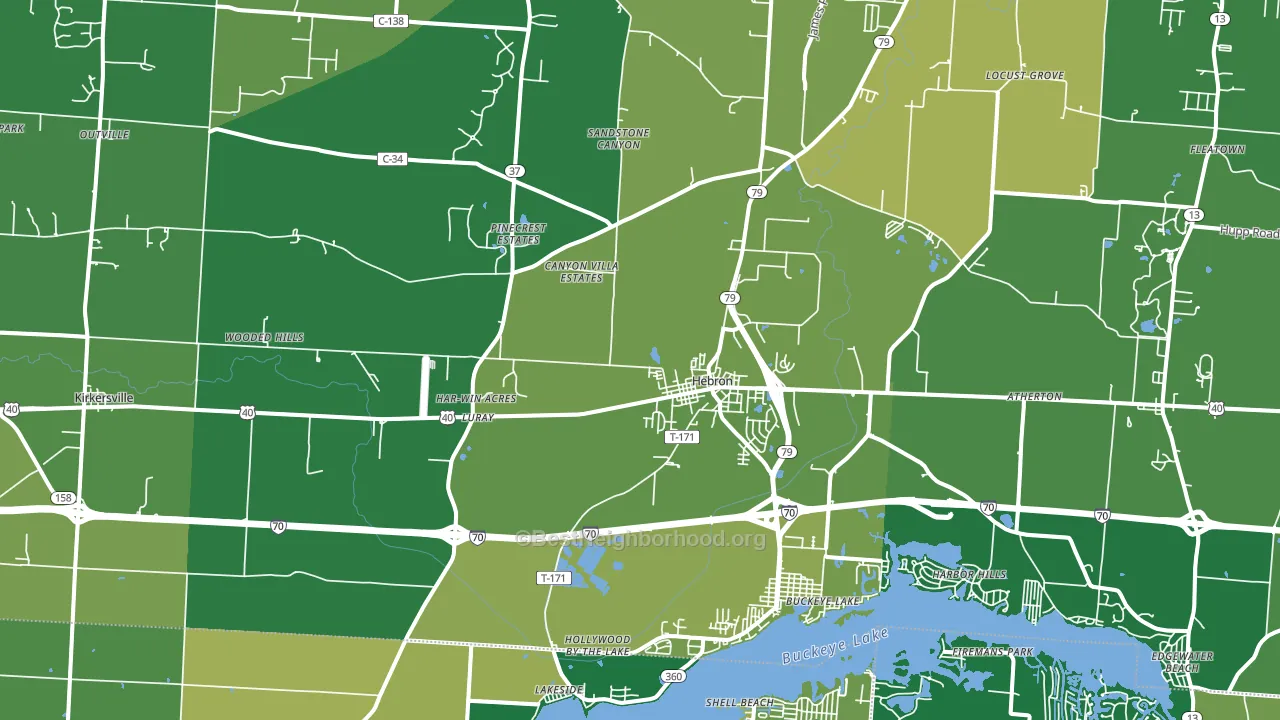 43025, OH block-group voter-turnout map