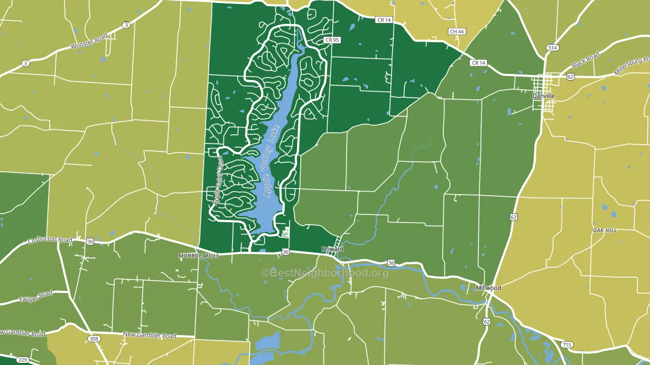 43028, OH block-group voter-turnout map