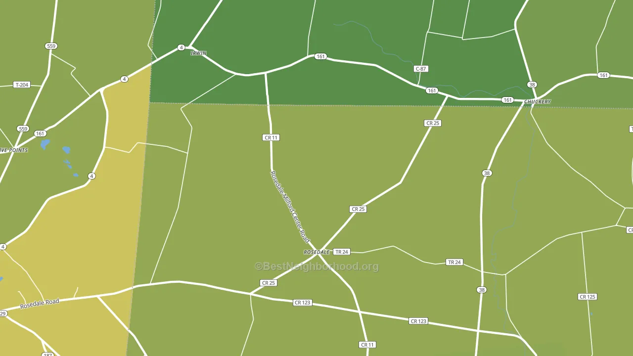 43029, OH block-group voter-turnout map