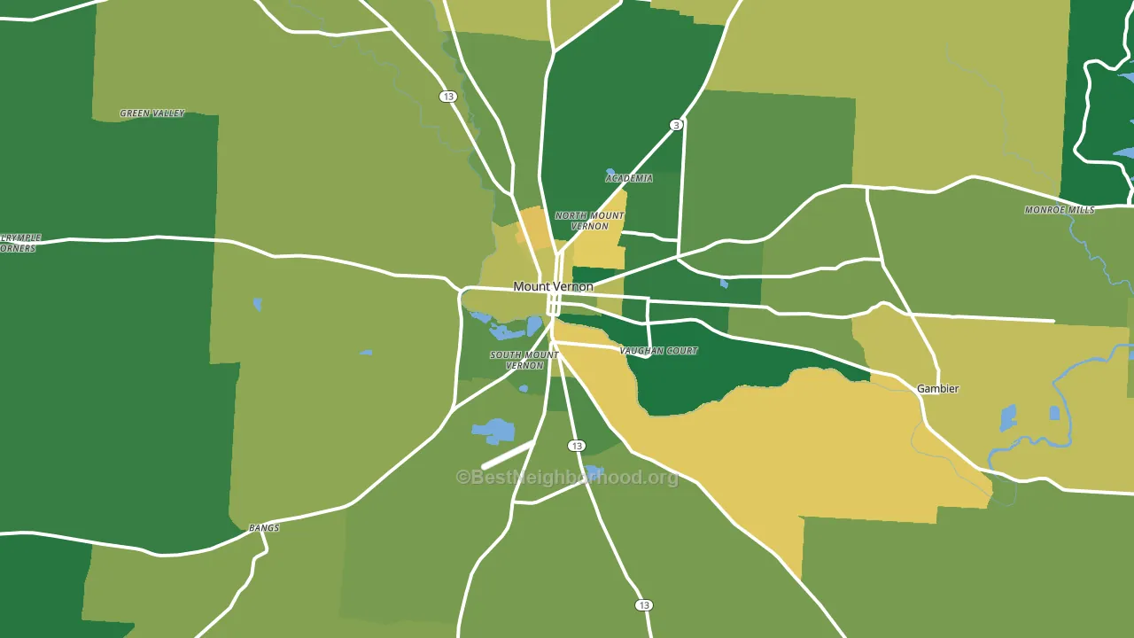 43050, OH block-group voter-turnout map