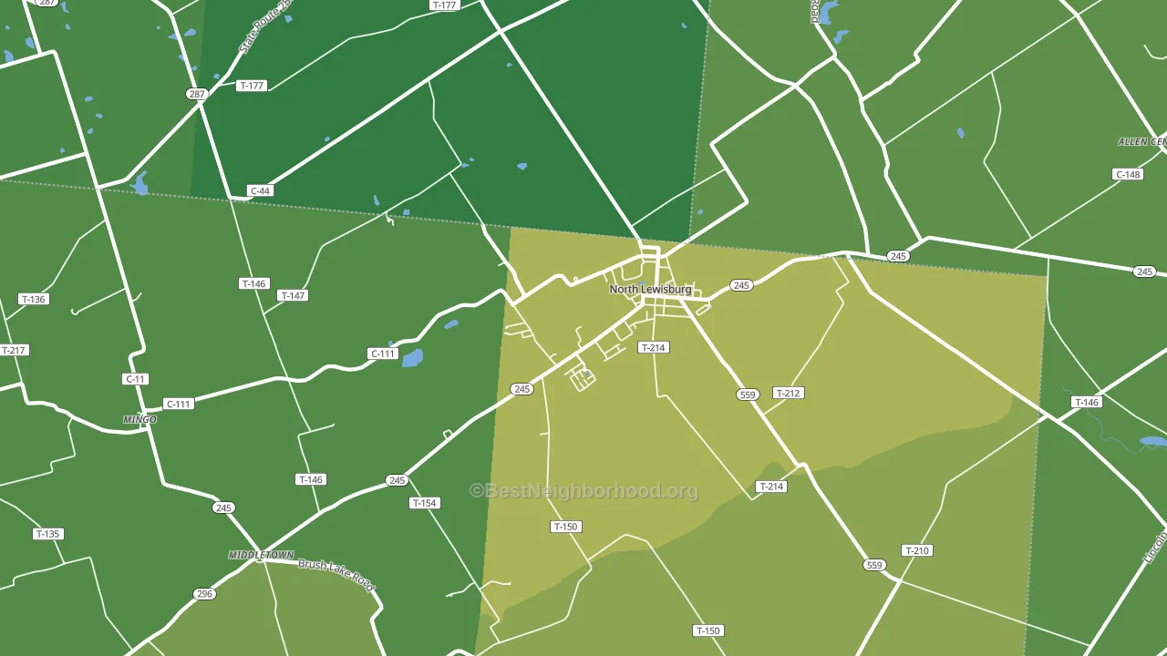 43060, OH block-group voter-turnout map