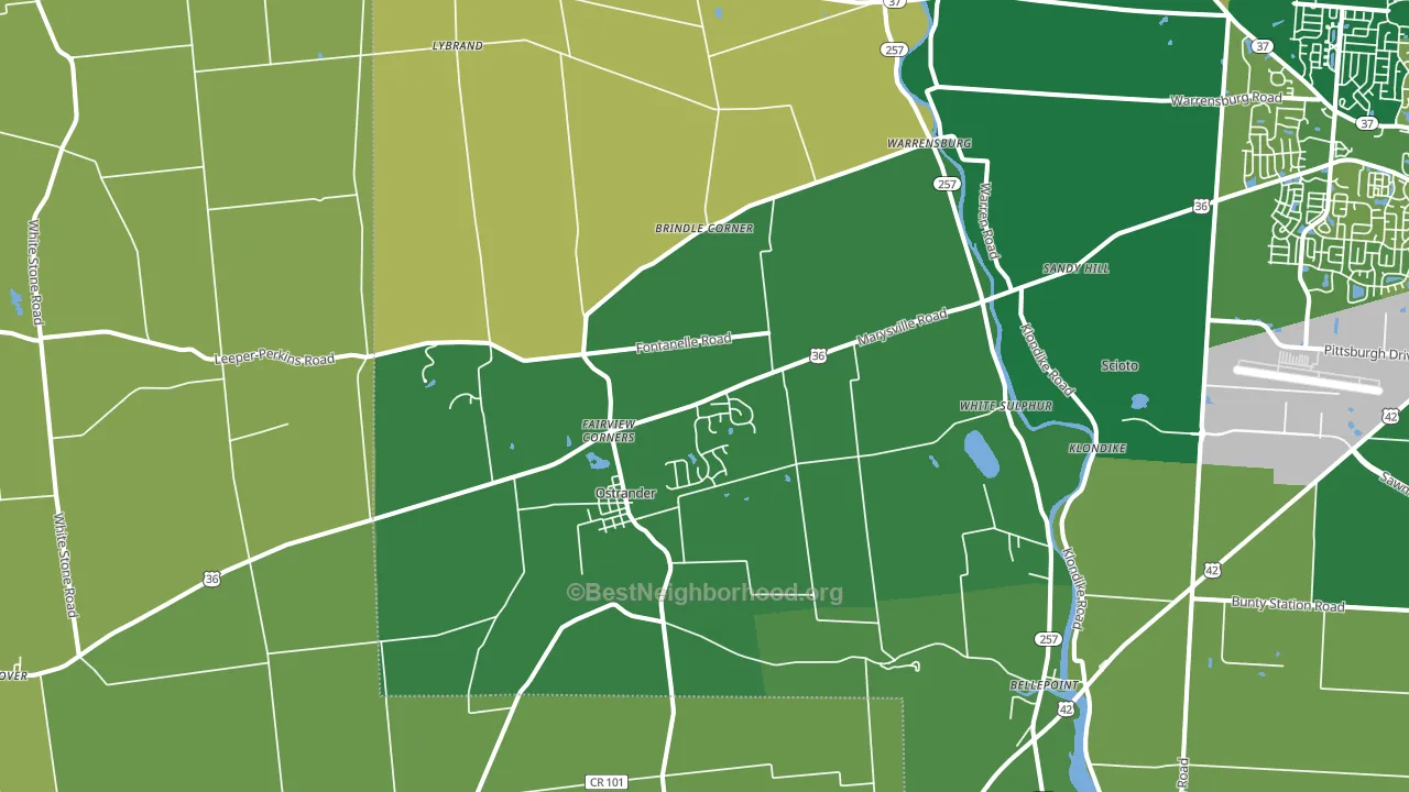 43061, OH block-group voter-turnout map