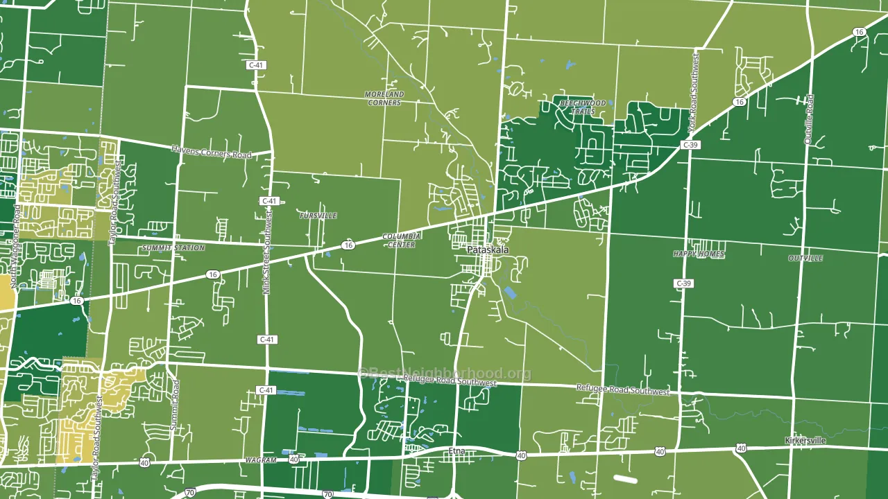 43062, OH block-group voter-turnout map