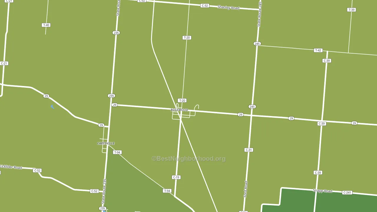 43070, OH block-group voter-turnout map