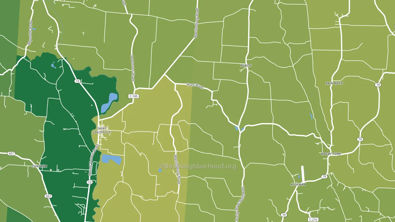 43071, OH block-group voter-turnout map