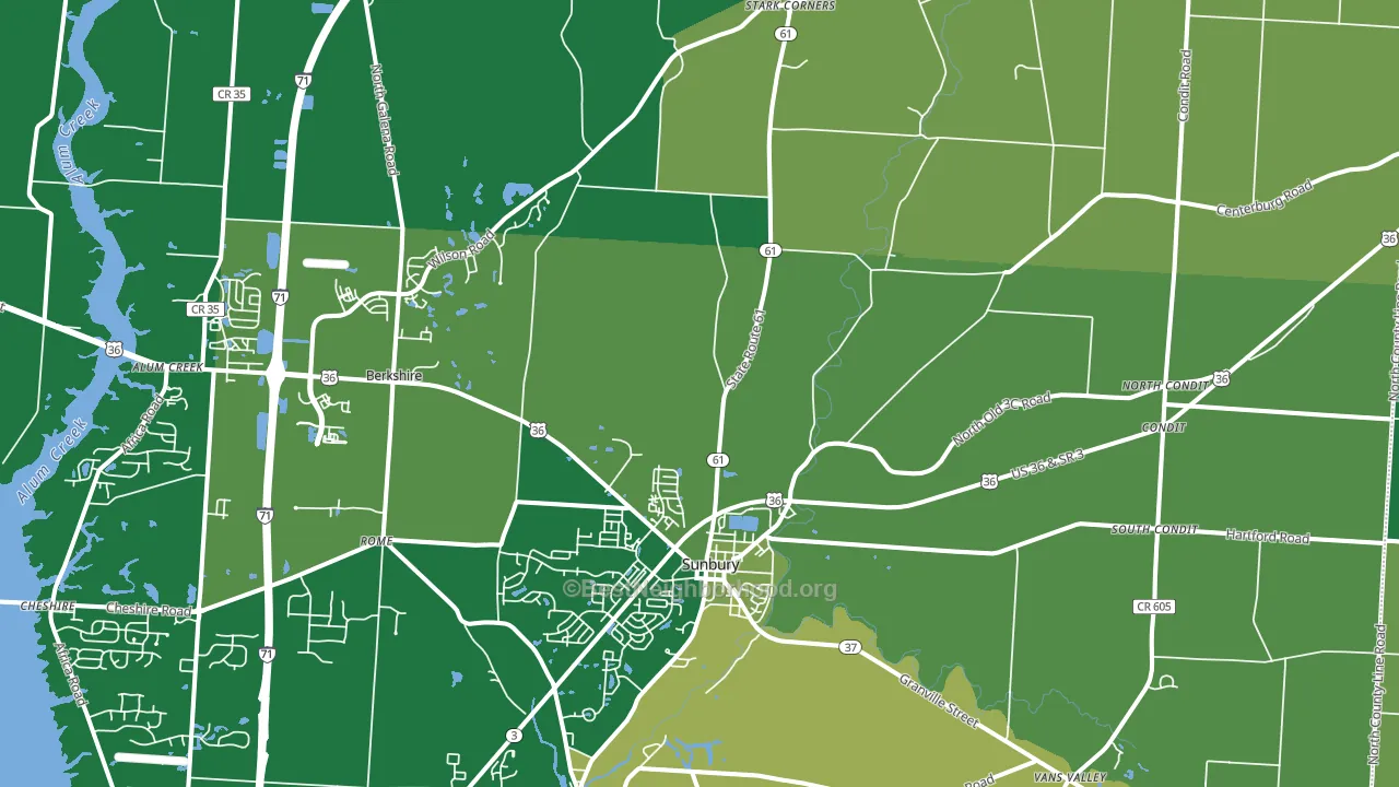 43074, OH block-group voter-turnout map