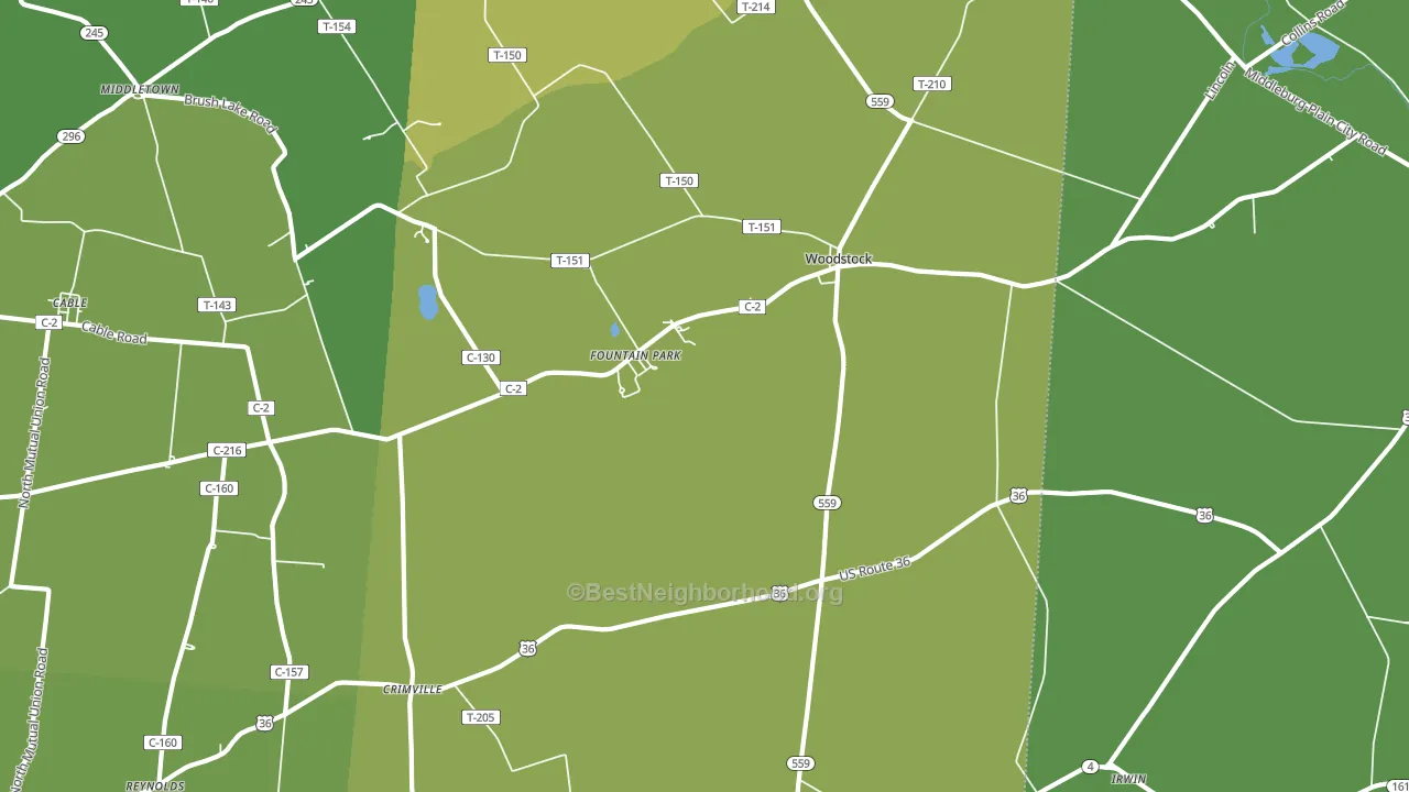 43084, OH block-group voter-turnout map