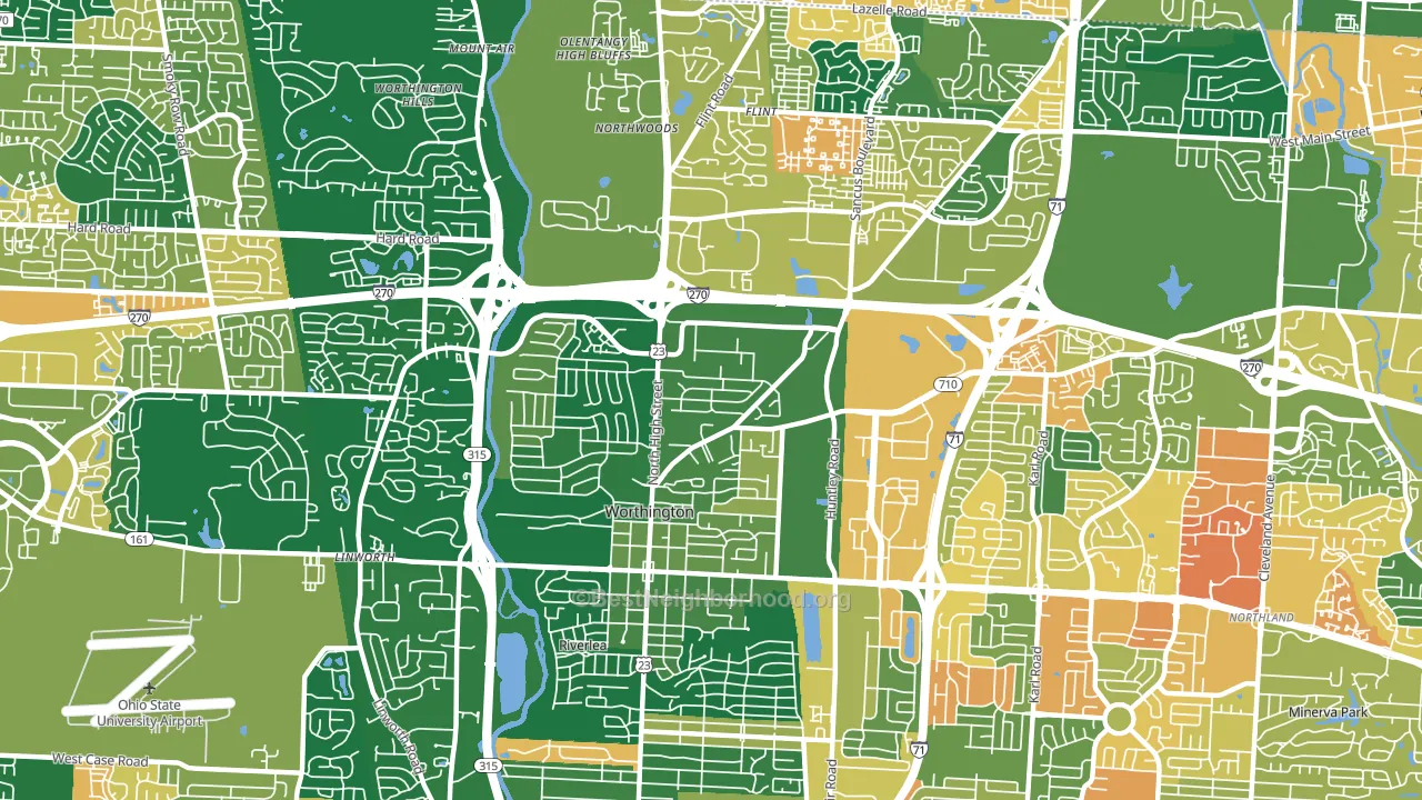 43085, OH block-group voter-turnout map
