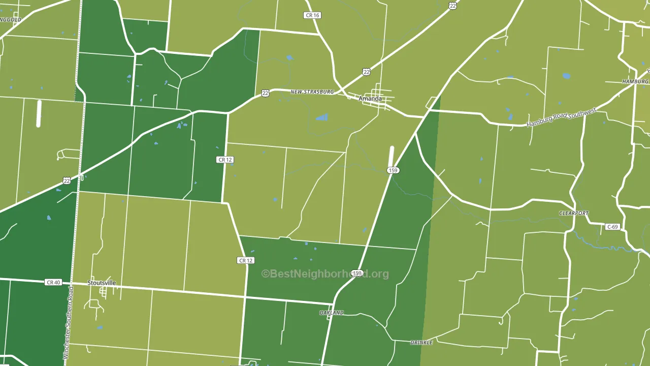 43102, OH block-group voter-turnout map