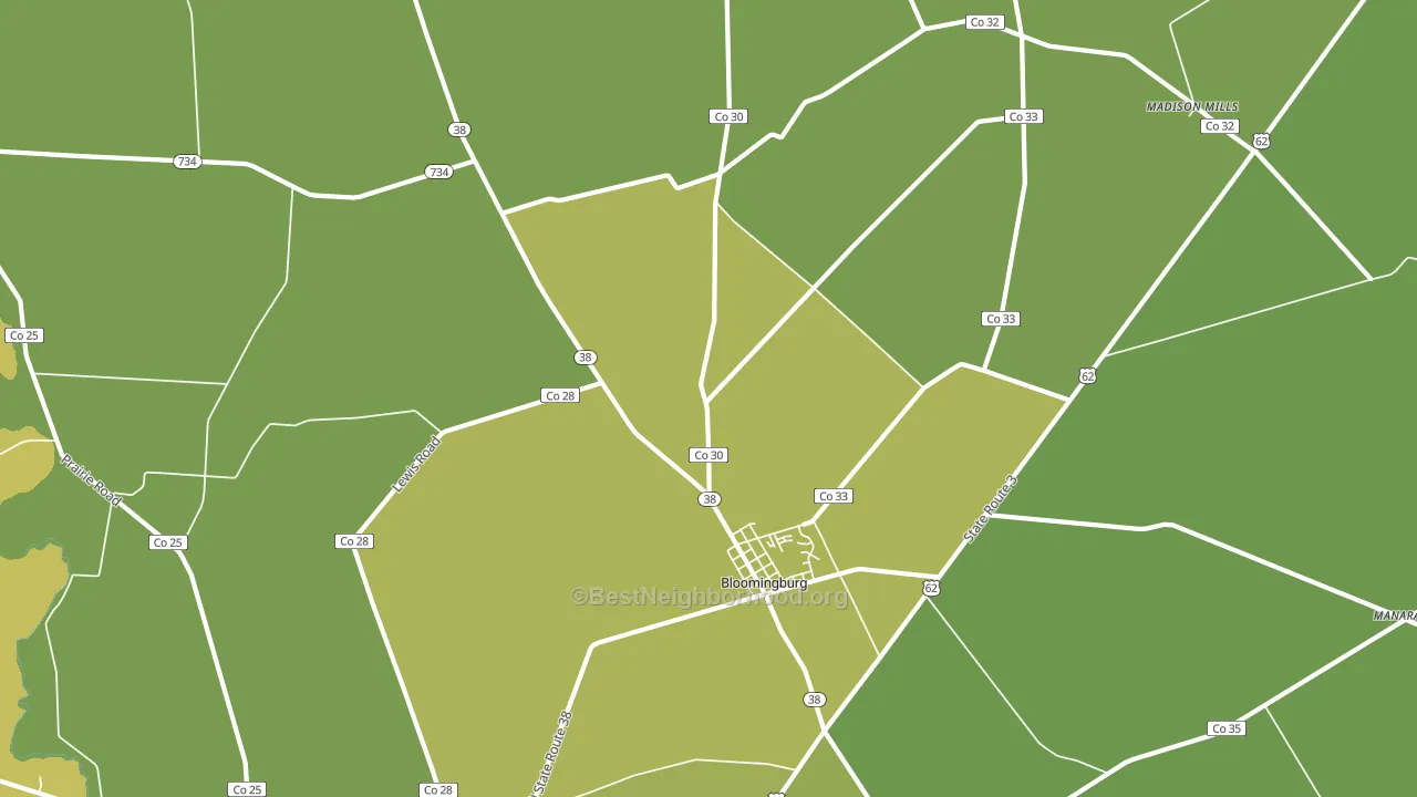 43106, OH block-group voter-turnout map