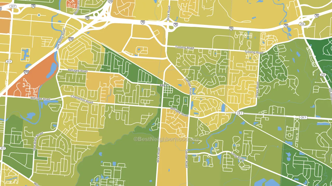 43109, OH block-group voter-turnout map