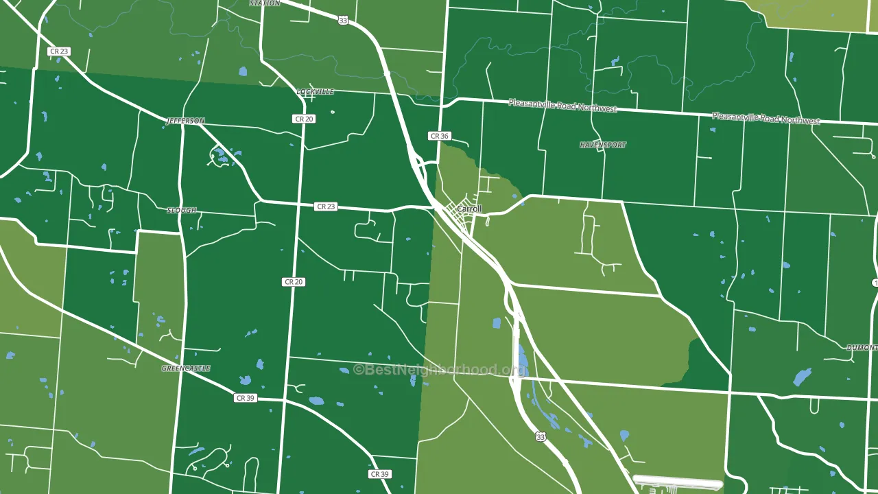 43112, OH block-group voter-turnout map