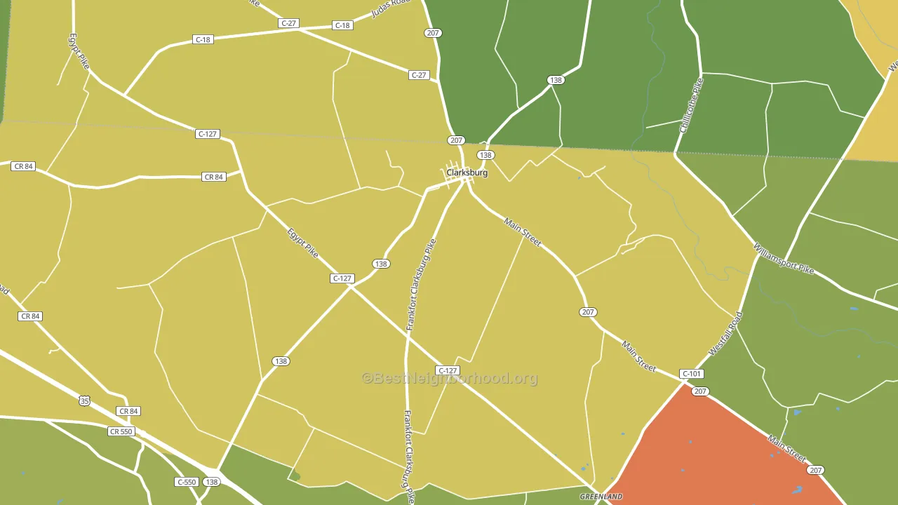 43115, OH block-group voter-turnout map